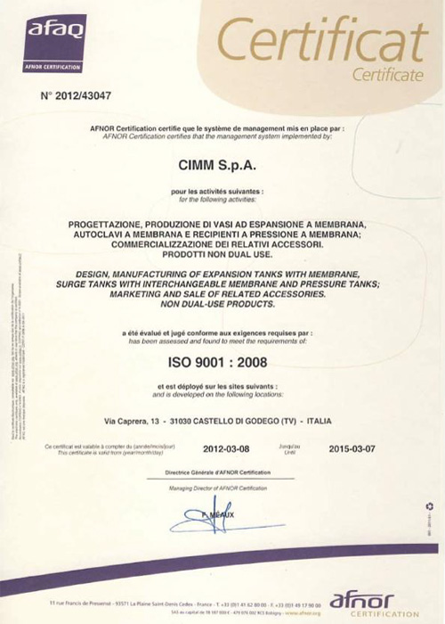ISO9001國(guó)際質(zhì)量體系認(rèn)證證書(shū)